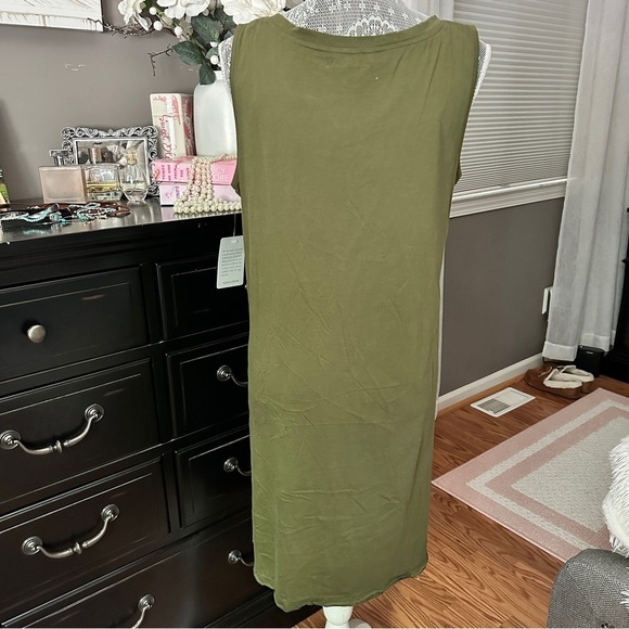 Stitchdrop Army Uniform Green Cotton Midi Dress | Size M - Picture 4 of 11